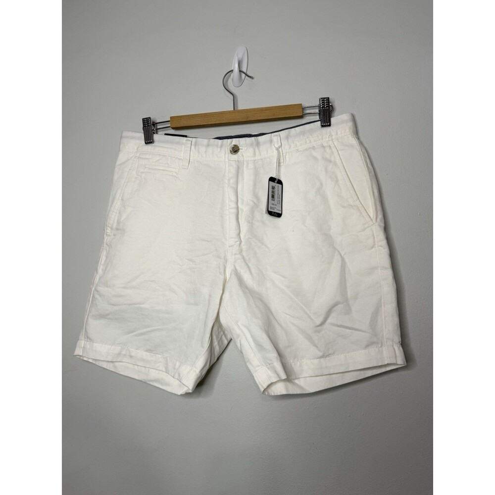 NWT Johnnie-O White Melrose Linen Blend Chino Shorts 32W